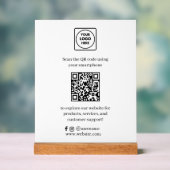 QR Code Social Media | Kundenspezifische Prüfung Acrylschild (Neutral)