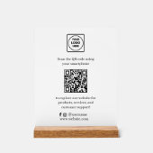 QR Code Social Media | Kundenspezifische Prüfung Acrylschild (Vorderseite)