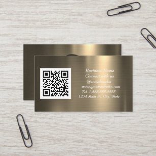 QR Code Social Media Kupfer Gold Metallic Visitenkarte