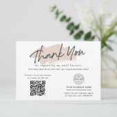 QR-Code Social Media-Logo für moderne kleine Unter Dankeskarte (Stehend Vorderseite)