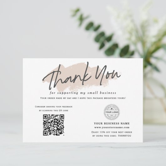 QR-Code Social Media-Logo für moderne kleine Unter Dankeskarte (Stehend Vorderseite)