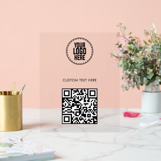 QR Code Social Media Menü für kleine Unternehmen Acrylschild (Hochzeit)