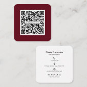 QR-Code-Social Media-modern-einfach-Beruflich Quadratische Visitenkarte (Vorne/Hinten)