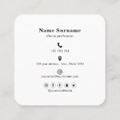 QR-Code-Social Media-modern-einfach-Beruflich Quadratische Visitenkarte (Rückseite)