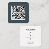 QR-Code-Social Media-modern-einfach-Beruflich Quadratische Visitenkarte (Vorne/Hinten)