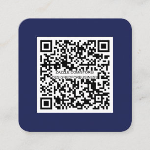 QR-Code-Social Media-Modern-Einfach-Navy Blau Quadratische Visitenkarte