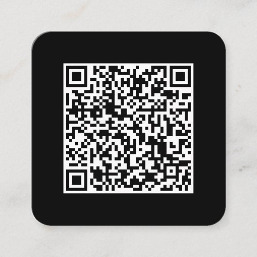 QR Code-Social Media-Modern Schwarz-Weiß Quadratische Visitenkarte (Vorderseite)