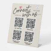 QR-Code Social Media Moderne Skriptvernetzung Sockelschild (Vorderseite)