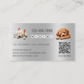 QR Code Social Media Pet Sitter für Hunde wachsen Visitenkarte (Rückseite)
