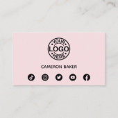 QR Code Social Media Pink für das benutzerdefinier Visitenkarte (Vorderseite)