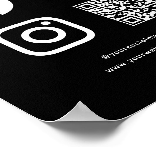 QR Code Social Media: Scan Connect mit uns Poster (Ecke)