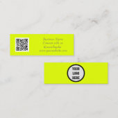 QR Code Social Media Simple Fluoreszenzgelb Mini Visitenkarte (Vorne/Hinten)