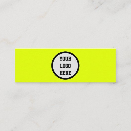 QR Code Social Media Simple Fluoreszenzgelb Mini Visitenkarte (Rückseite)