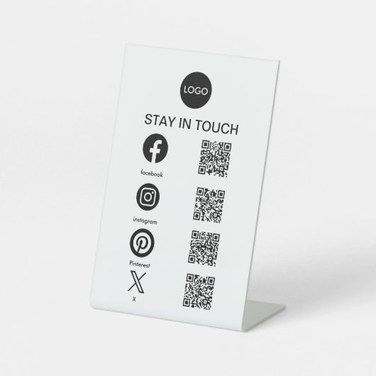 QR Code Social Media Sockelschild (Vorderseite)