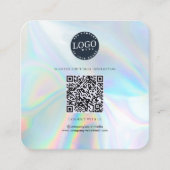 QR Code Social Media und Website Holographic Quadratische Visitenkarte (Vorderseite)