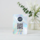 QR Code Social Media und Website Holographic Visitenkarte (Stehend Vorderseite)