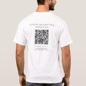 QR Code Social Media und Website Mitarbeiter Name T-Shirt (Rückseite)