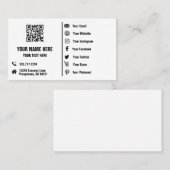 QR Code Social Media Veränderung Minimalistisch  Visitenkarte (Vorne/Hinten)