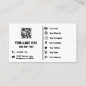 QR Code Social Media Veränderung Minimalistisch Visitenkarte (Vorderseite)