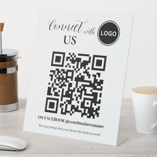 QR-Code Social Media Verbinden Sie mit uns Sockelschild (In Situ)