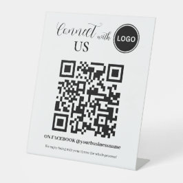 QR-Code Social Media Verbinden Sie mit uns Sockelschild