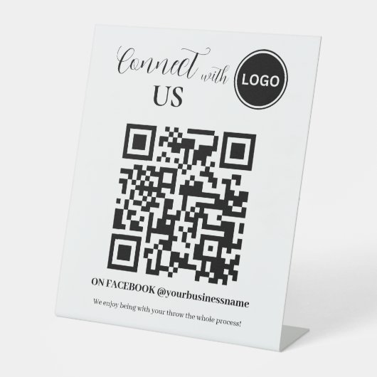 QR-Code Social Media Verbinden Sie mit uns Sockelschild (Vorderseite)