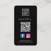 QR-Code Social Media Verbinden Sie uns Black Visitenkarte (Vorderseite)