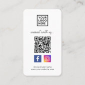 QR Code Social Media Verbinden Sie uns White Visitenkarte (Vorderseite)