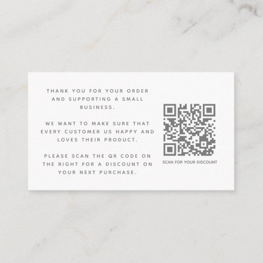 QR-Code Social Media Vielen Dank Rabatt Encl Begleitkarte (Rückseite)
