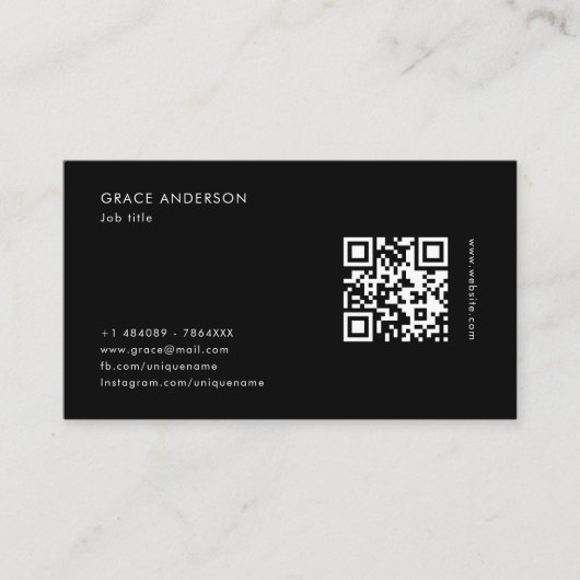 QR Code Social Media Visitenkarte (Vorderseite)