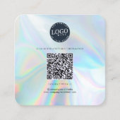 QR Code Social Media Website Holographic Modern Quadratische Visitenkarte (Vorderseite)