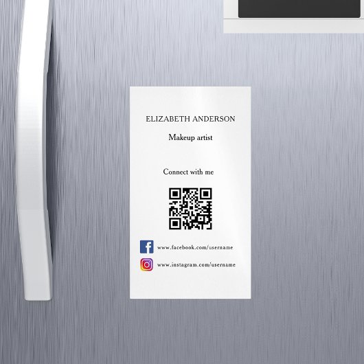 Qr Code Social Media weiß schwarz Magnetische Visitenkarte