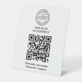 QR-Code Social Media-Zeichen mit Holz-Stand - Logo Sockelschild (Vorderseite)