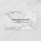 QR Code & Socials aus weißem Marmor Visitenkarte (Vorderseite)