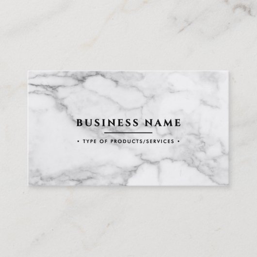 QR Code & Socials aus weißem Marmor Visitenkarte (Vorderseite)