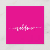 QR Code Socials Personal Pink Elegant Quadratische Visitenkarte (Vorderseite)