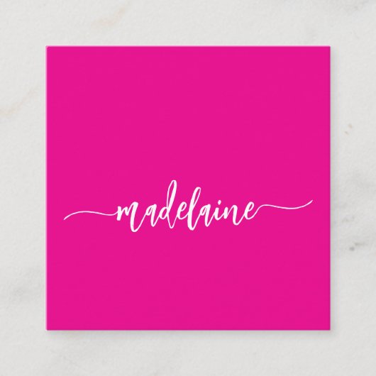 QR Code Socials Personal Pink Elegant Quadratische Visitenkarte (Vorderseite)