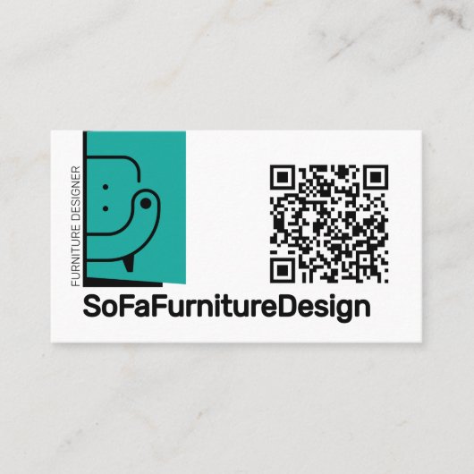 QR Code Sofa Innenarchitektur Möbel Visitenkarte (Vorderseite)