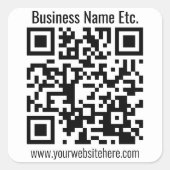 QR-CODE SOFORT ERSTELLBAR QUADRATISCHER AUFKLEBER (Vorderseite)