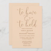 QR-Code-Soft-Peach-Hochzeiten haben und halten Einladung (Vorne/Hinten)