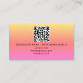 QR-Code Sonnenaufgangsfarben Name Berufliches Logo Telefonnummerkarte (Rückseite)