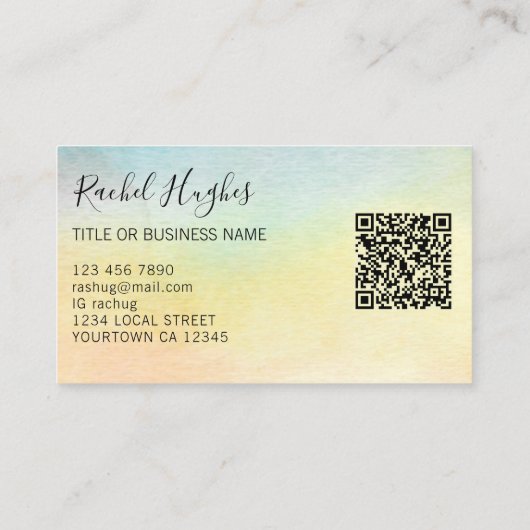 QR-Code Sonnenblume Visitenkarte (Rückseite)