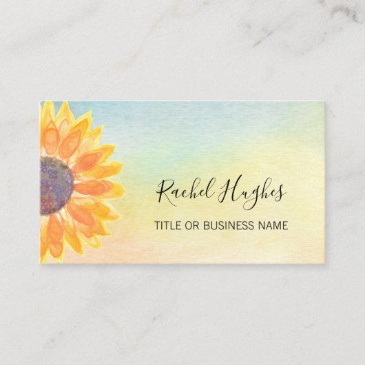 QR-Code Sonnenblume Visitenkarte (Vorderseite)