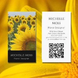 QR-Code Sonnenblumen Foto Designer Moderne Blumen Visitenkarte