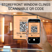QR-Code speichern | Scannen, Bestellen und Bezahle Fensteraufkleber
