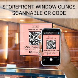QR-Code speichern | Scannen, Bestellen und Bezahle Fensteraufkleber