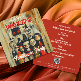 QR Code Spooky Time Halloween Einladung