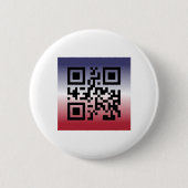 QR Code® Sprichwort: GLÜCKLICH, 4. JULI Button (Vorderseite)