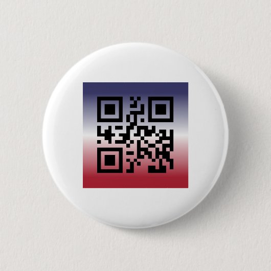 QR Code® Sprichwort: GLÜCKLICH, 4. JULI Button (Vorderseite)
