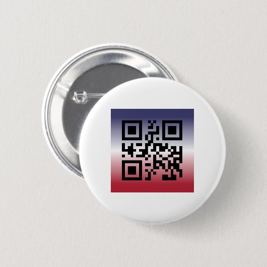 QR Code® Sprichwort: GLÜCKLICH, 4. JULI Button (Vorne & Hinten)